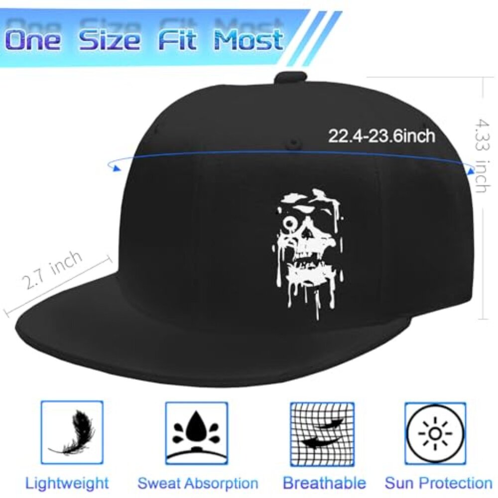 Flat Bill Snapback Baseball Cap Adjustable Unisex… - image 3